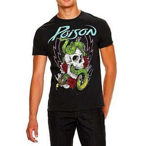 Poison Colored Tattoo Logo metal rock Official cotton T-Shirt XL NWT